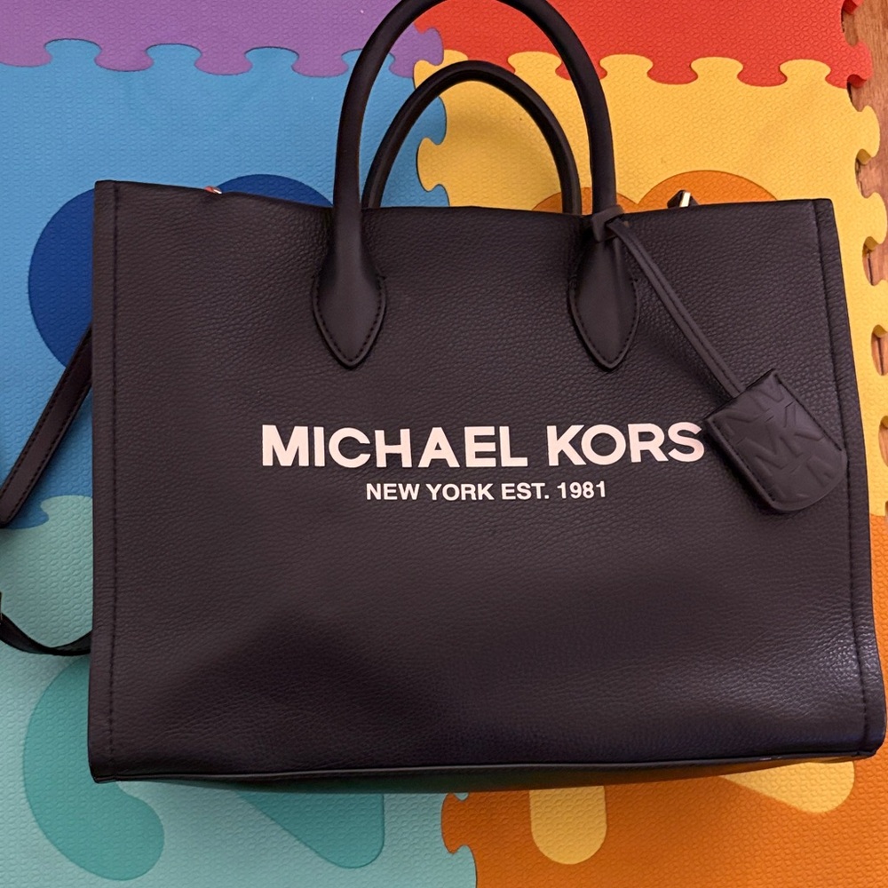 Michael Kors Black Leather Briefcase - Picture 1 of 2